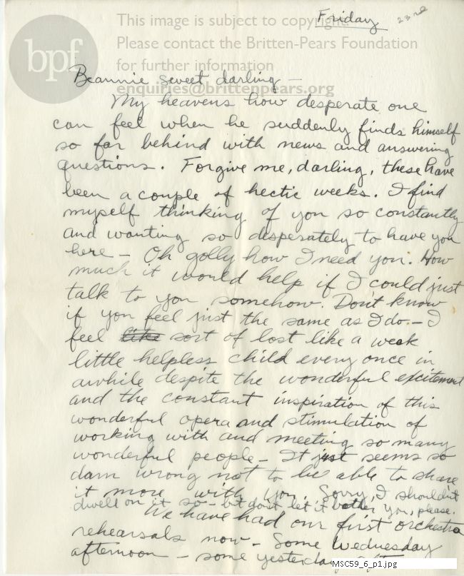 Letter from Theodor Uppman to Jean Uppman