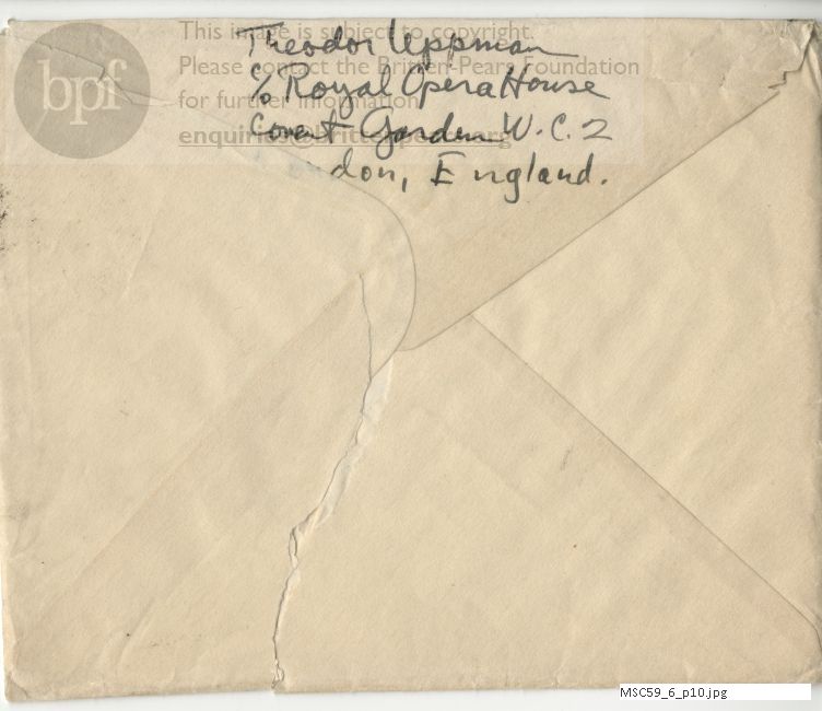 Letter from Theodor Uppman to Jean Uppman