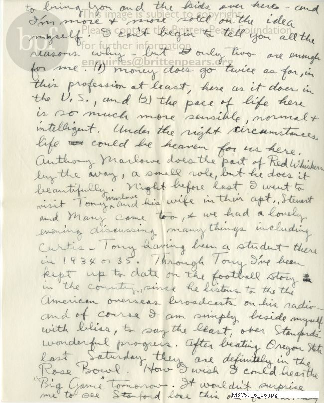 Letter from Theodor Uppman to Jean Uppman