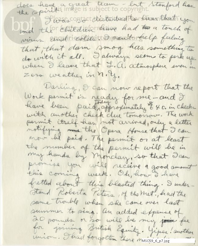 Letter from Theodor Uppman to Jean Uppman