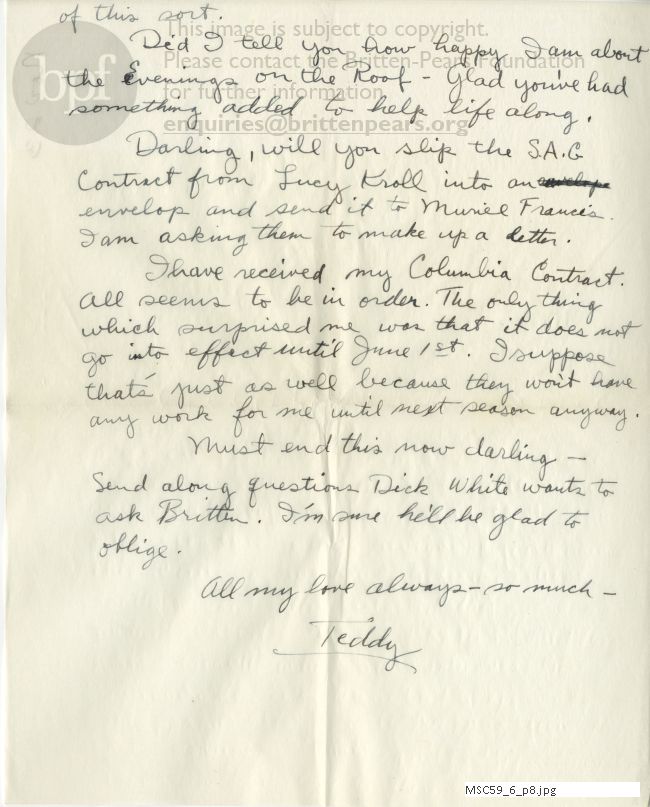 Letter from Theodor Uppman to Jean Uppman