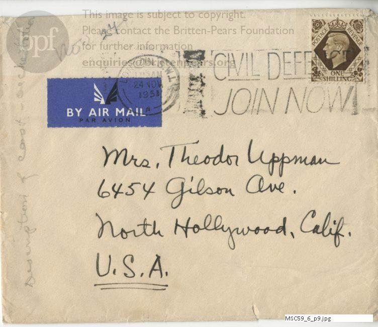 Letter from Theodor Uppman to Jean Uppman