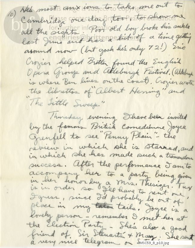 Letter from Theodor Uppman to Jean Uppman