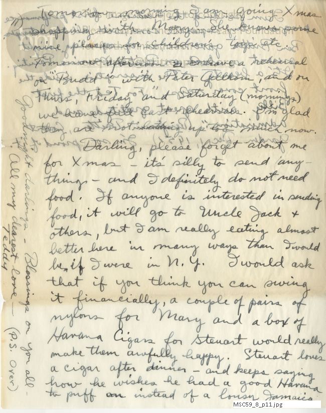 Letter from Theodor Uppman to Jean Uppman