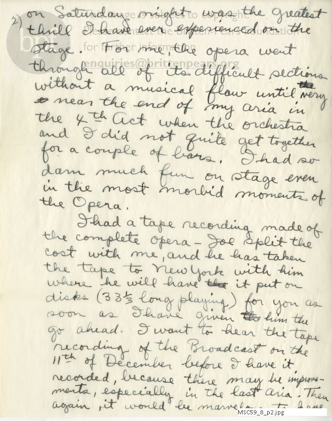 Letter from Theodor Uppman to Jean Uppman