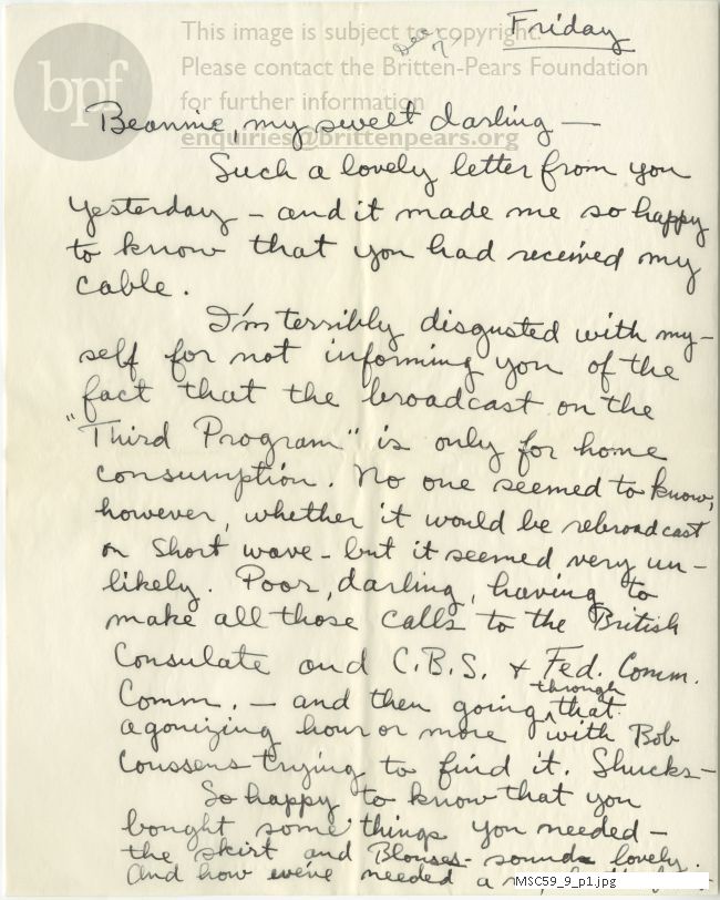 Letter from Theodor Uppman to Jean Uppman