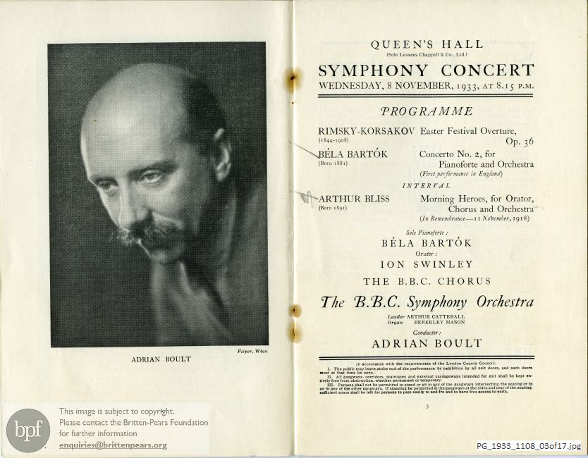BBC Symphony Concert, Queen’s Hall, London