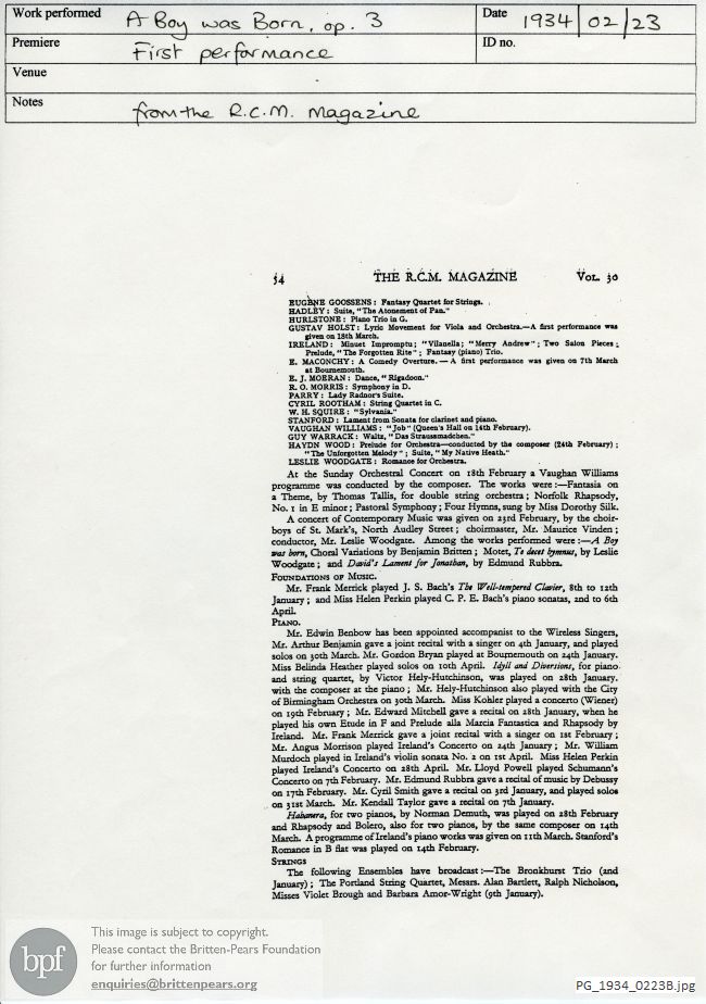 Britten A Boy Was Born: Choral Variations, [BBC Concert Hall], London