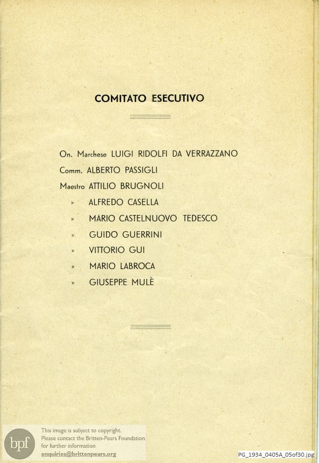 Programme for the twelfth Festival of the International Society for Contemporary Music, Florence
