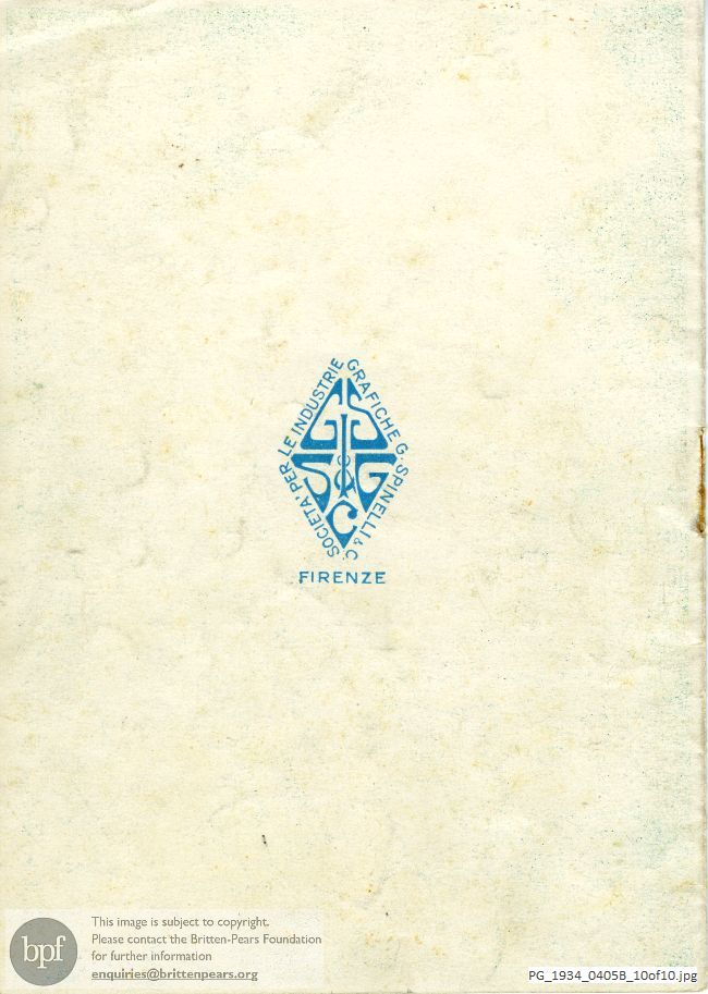 Britten Phantasy Oboe Quartet, Twelfth International Festival of Contemporary Music, Florence