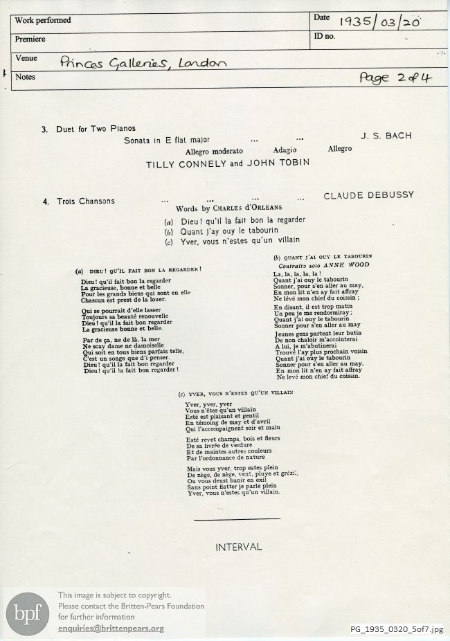 Music Lovers' Smoking Concert, Princes Galleries, London