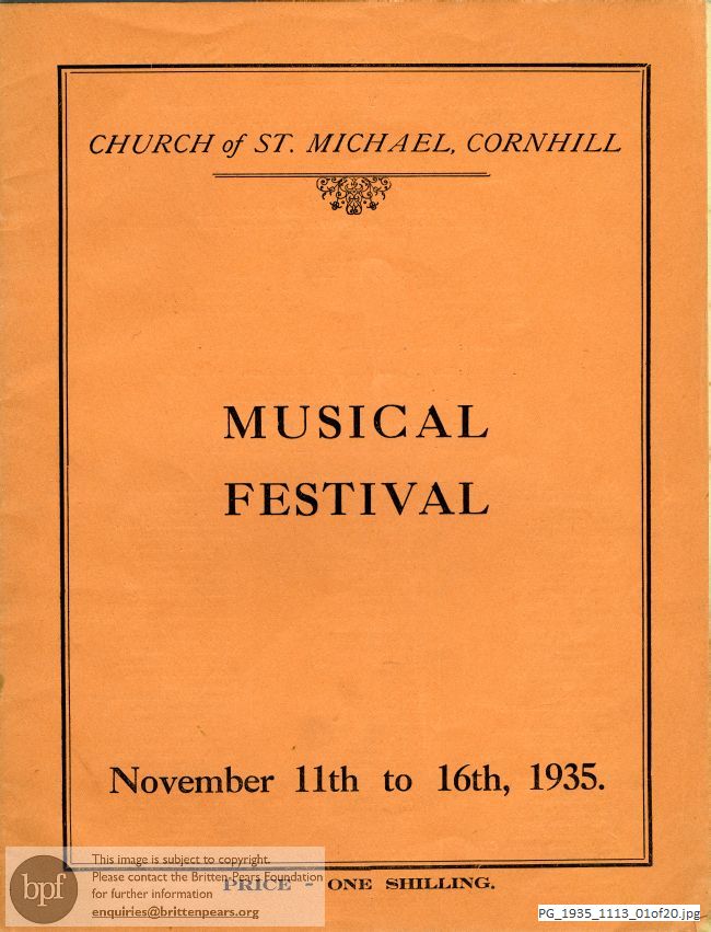 Musical Festival, Church of St Michael, Cornhill, London