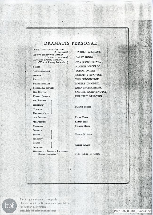 Shostakovich Lady Macbeth of Mtsensk, Queen's Hall, London