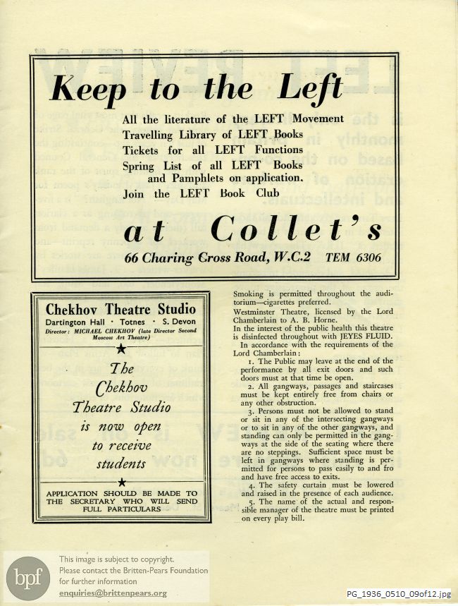 Slater Stay Down Miner, Westminster Theatre, London