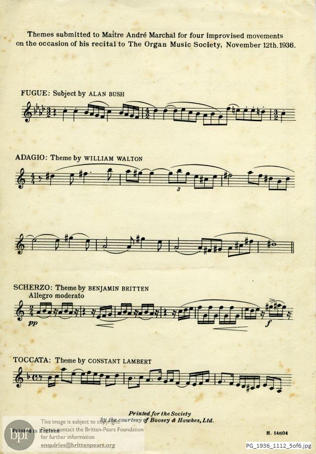 Britten Scherzo [Theme for Improvisation], Saint John's, Red Lion Square, London