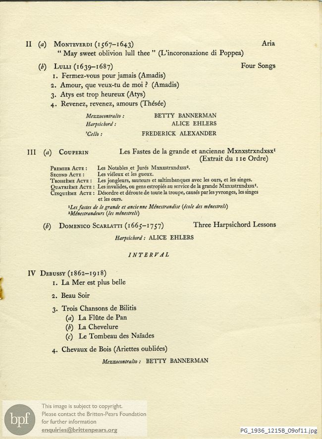 Britten Temporal [Variations] Suite for Oboe and Two Duets (titles to be announced) [Two Ballads], Wigmore Hall, London