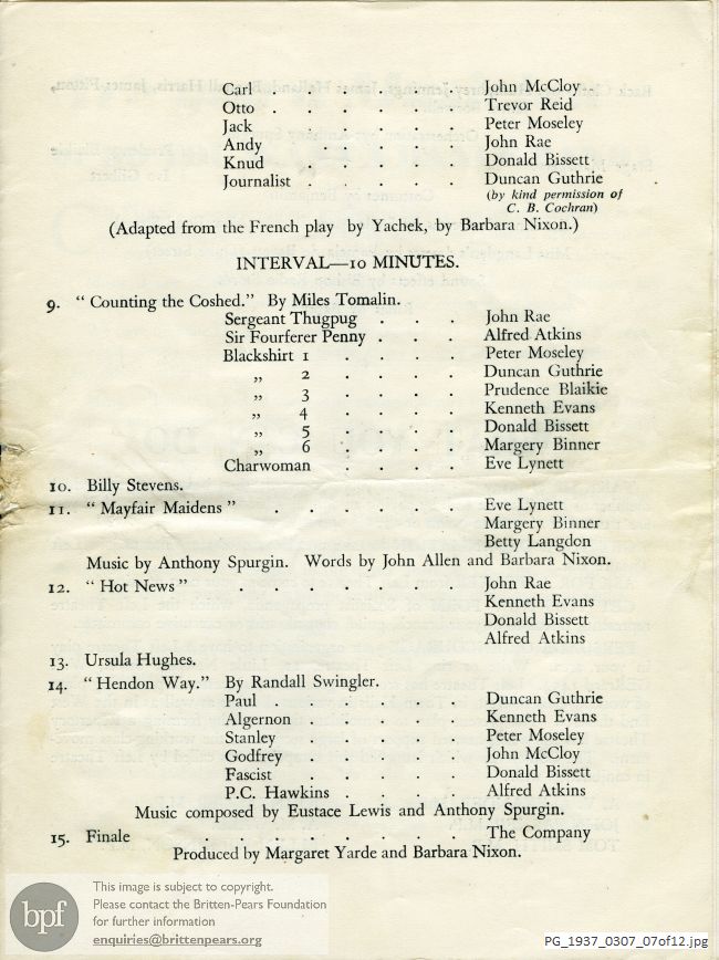 Britten Blimp's Parade [Pageant of Empire], Collins' Music Hall, London