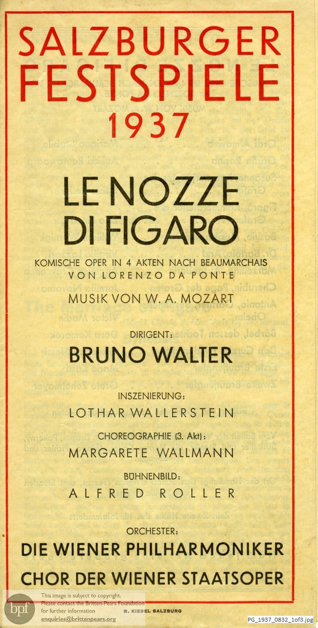 Mozart Marriage of Figaro, Salzburg