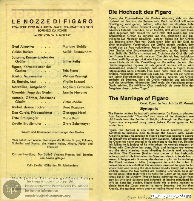 Mozart Marriage of Figaro, Salzburg
