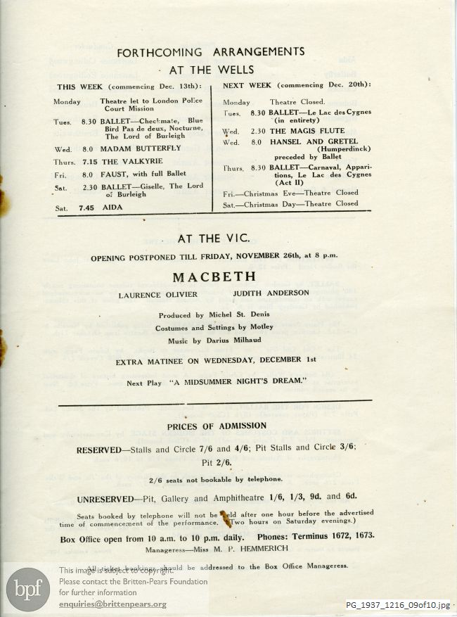 Wagner The Valkyrie, Sadler's Wells, London.
