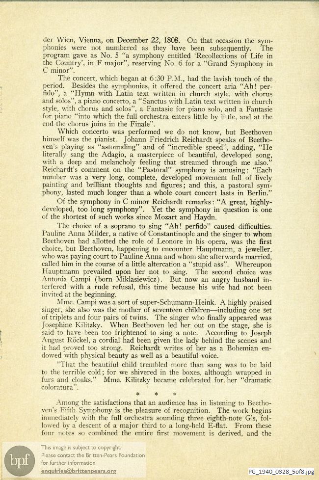 Concert programme:  Britten Concerto for Violin and Orchestra in D Minor, Carnegie Hall, New York