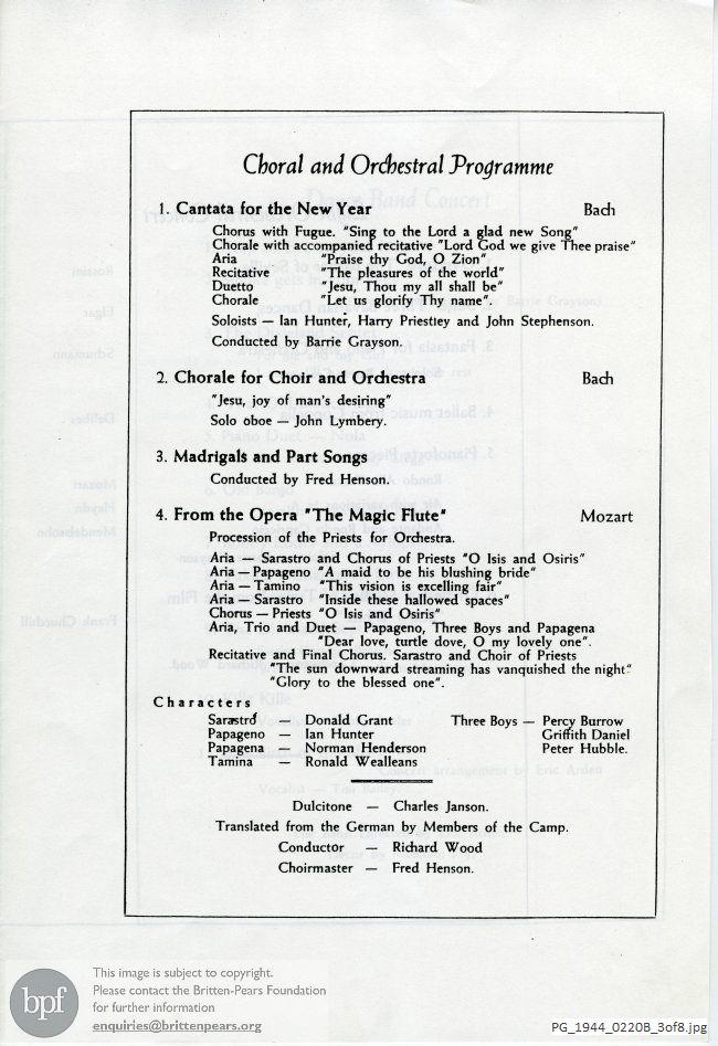 Britten Ballad of Little Musgrave and Lady Barnard, Eichstatt, Germany