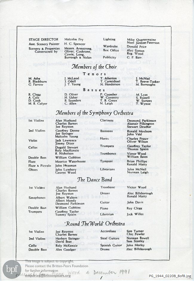 Britten Ballad of Little Musgrave and Lady Barnard, Eichstatt, Germany