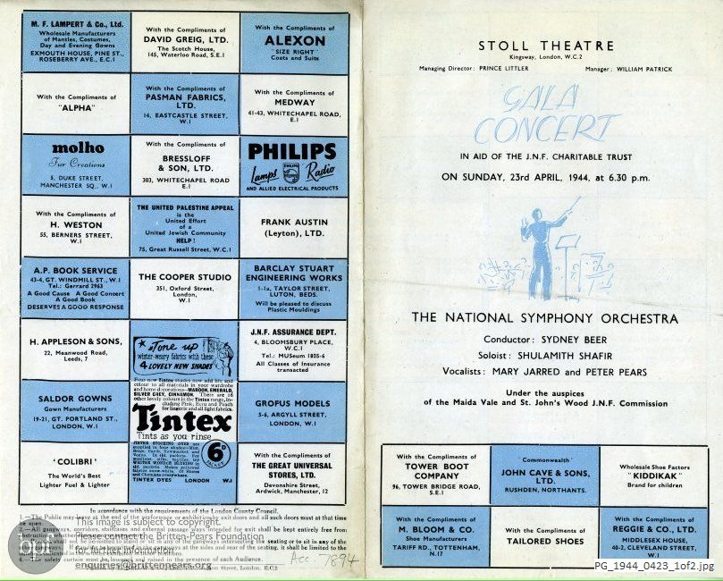 Mahler Das Lied von der Erde, Stoll Theatre, London