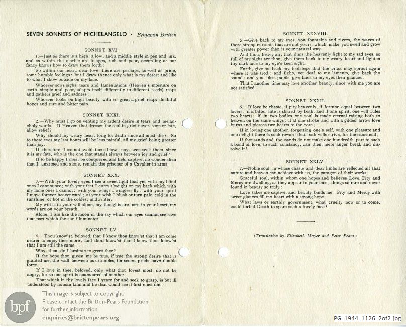 Pears-Britten recital, Marlborough College, Wiltshire.