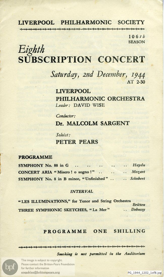 Britten Les Illuminations, Liverpool