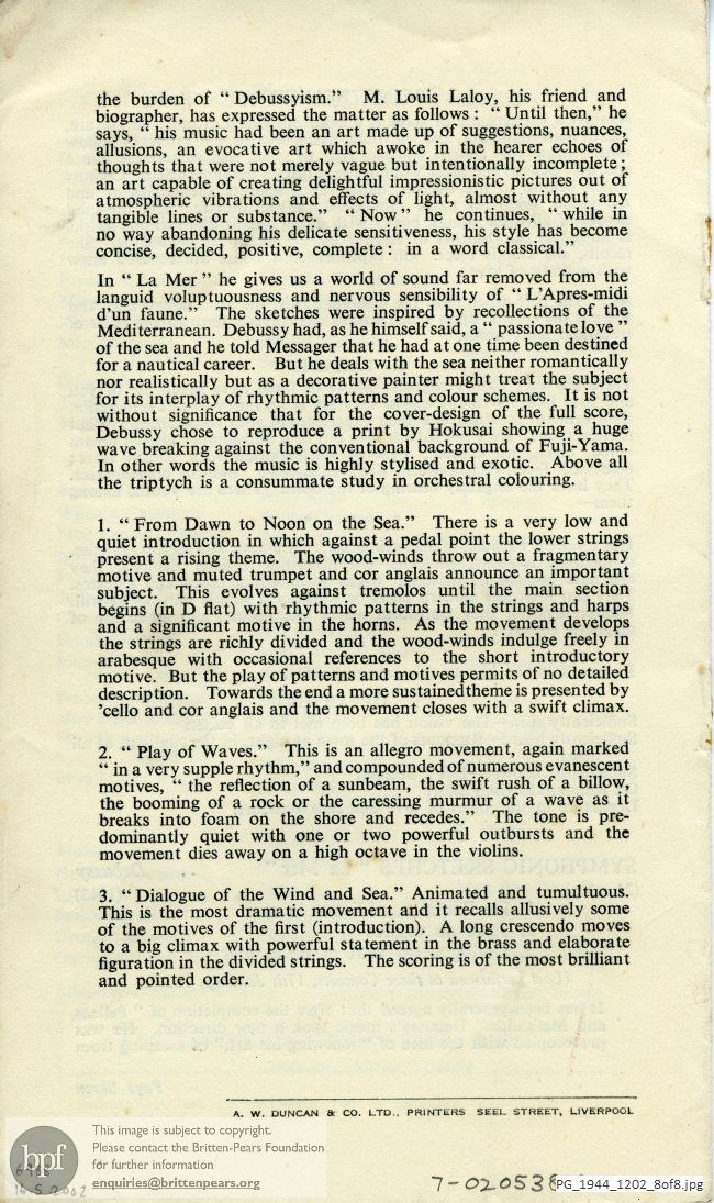 Britten Les Illuminations, Liverpool