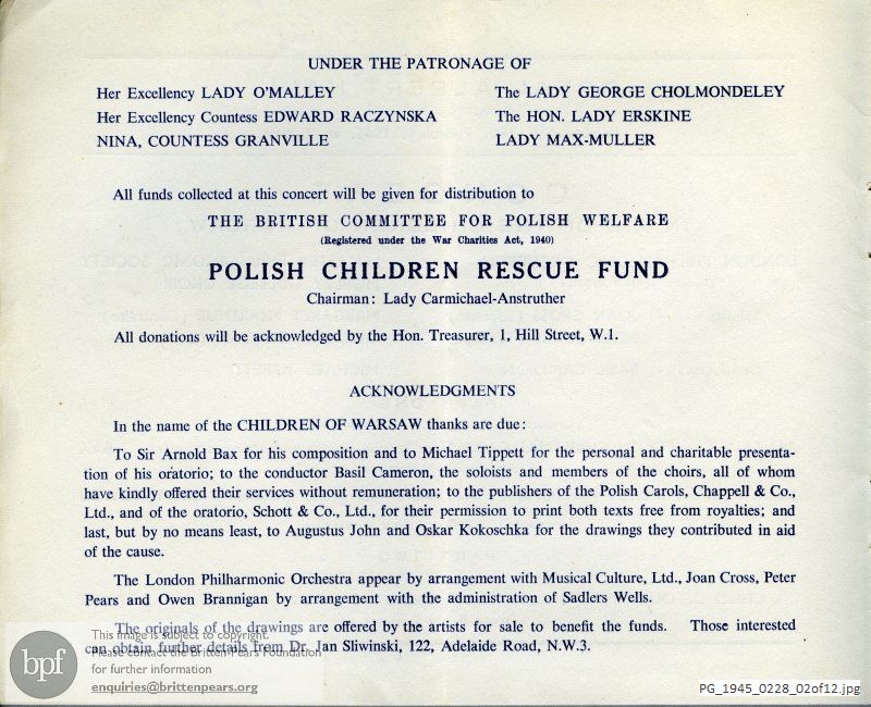 Children of Warsaw concert, Royal Albert Hall, London