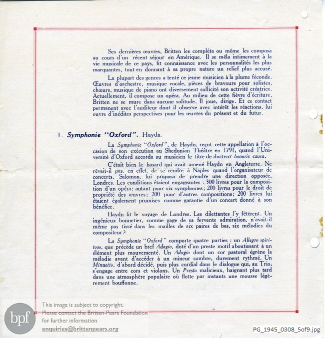 Radiodiffusion Française concert, Theatre des Champs-Elysees, Paris