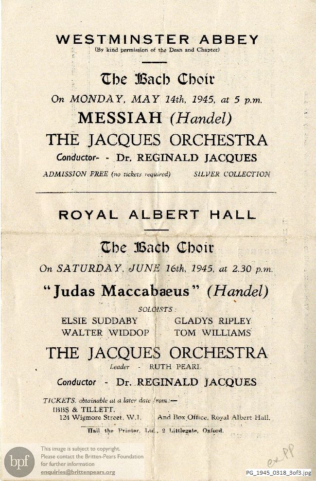 Bach St. Matthew Passion, Royal Albert Hall, London