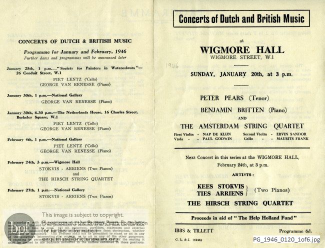 Britten On This Island, Wigmore Hall, London.