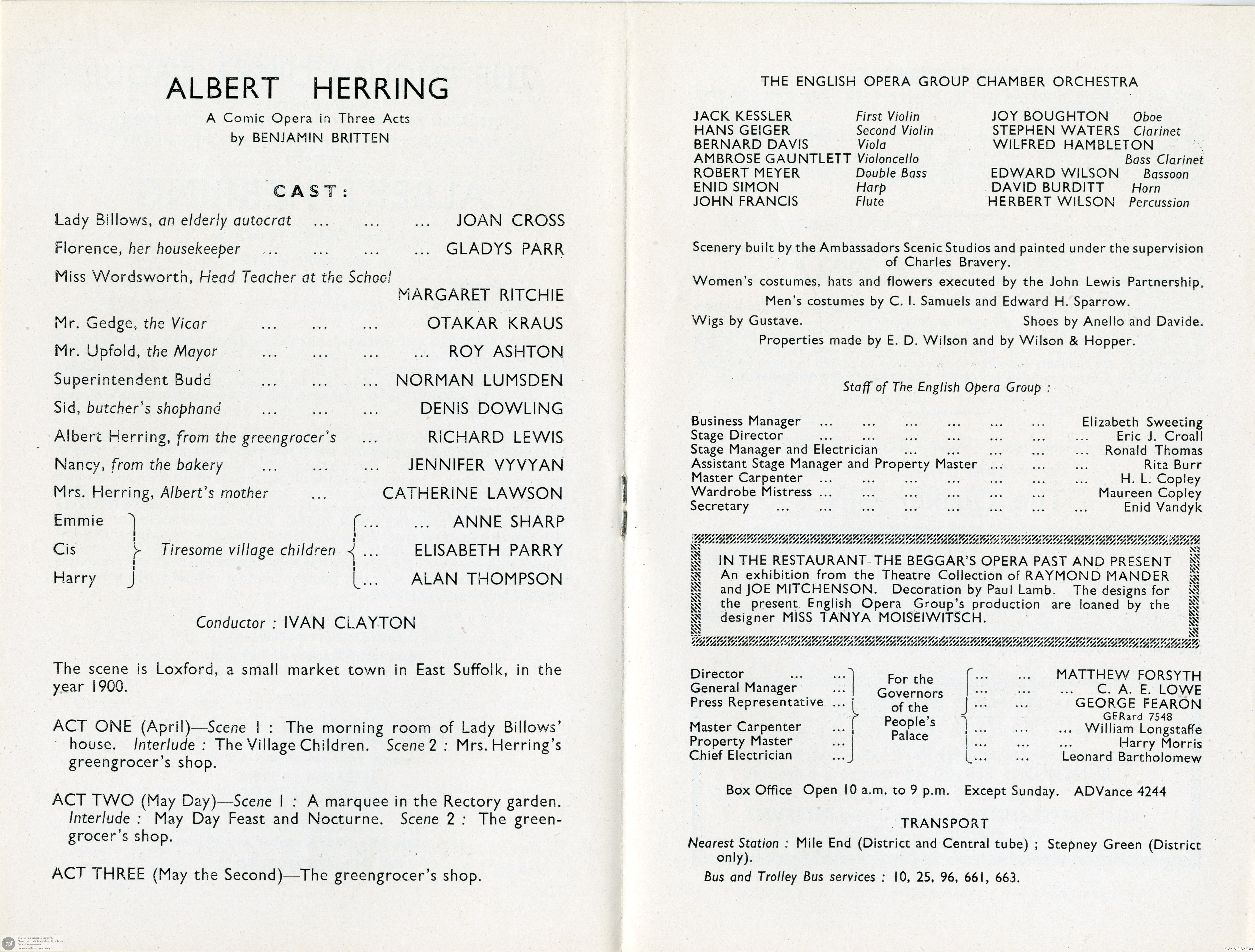 Britten, Albert Herring, People's Palace, London