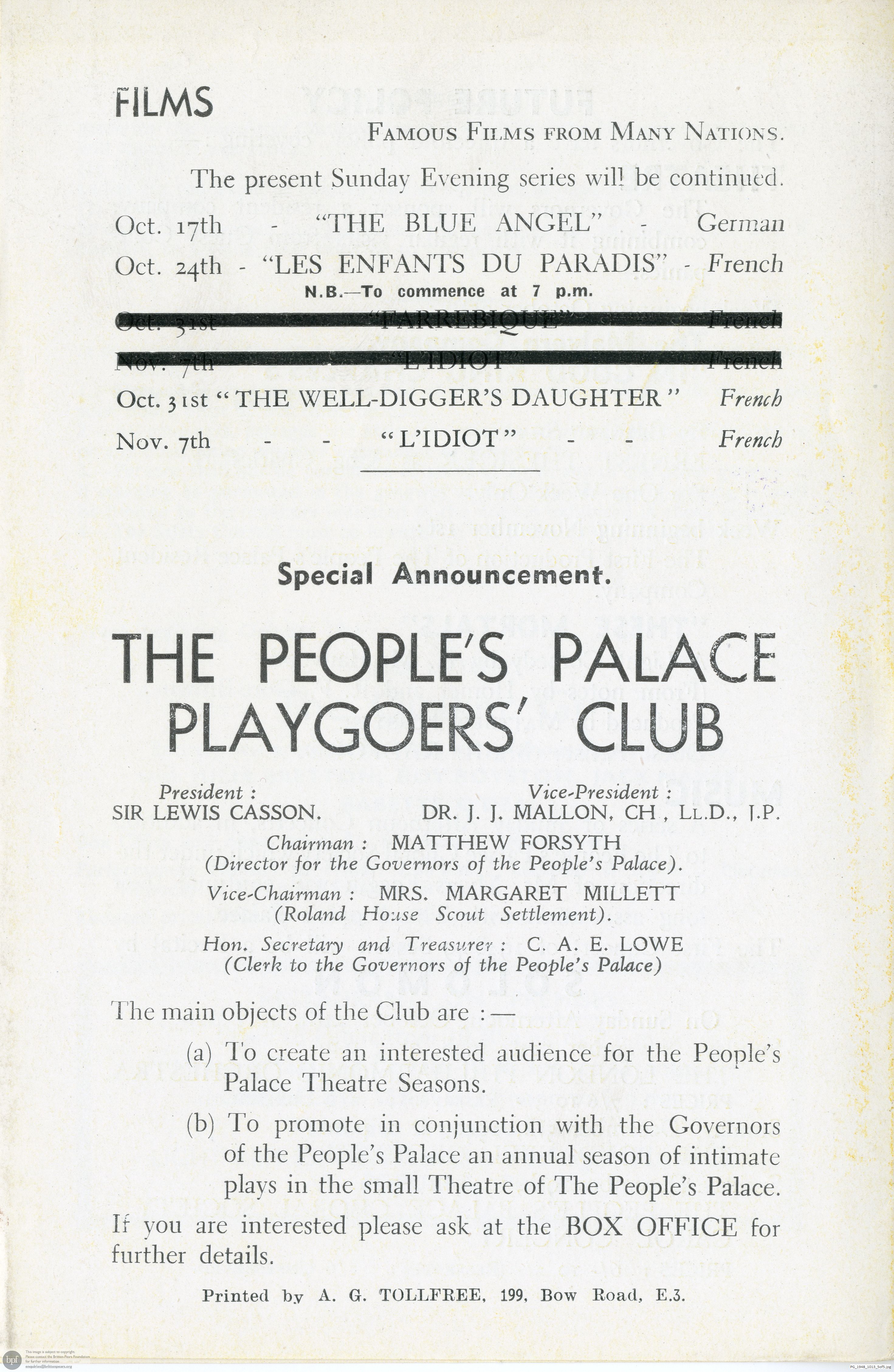 Britten, Albert Herring, People's Palace, London