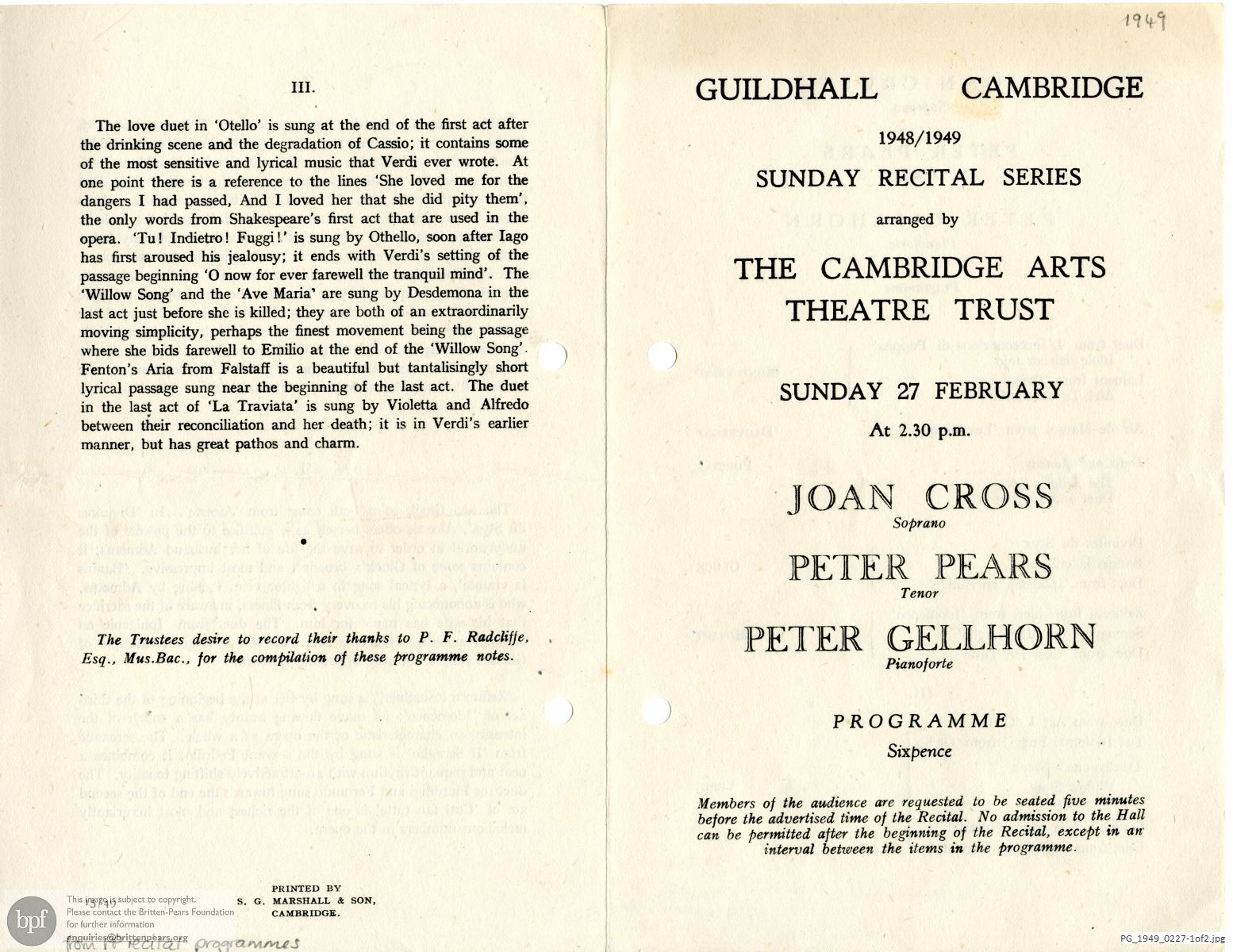 Various Composers, Guildhall, Cambridge