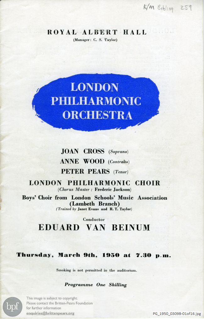 Britten Spring Symphony, Royal Albert Hall, London