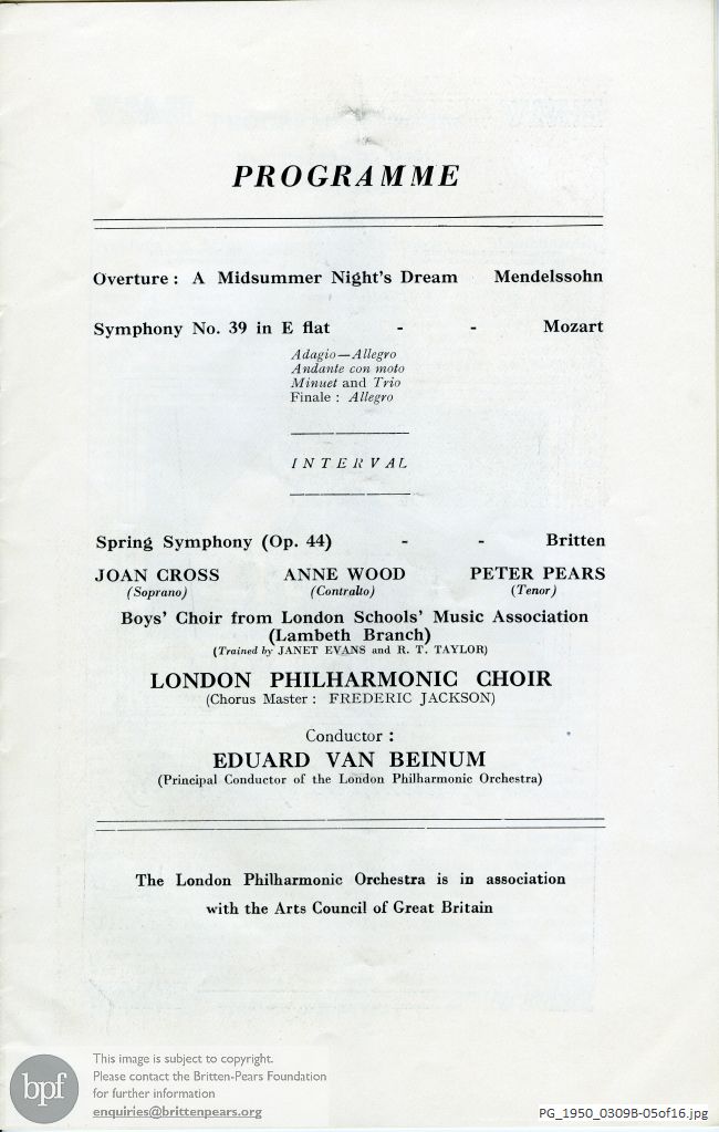 Britten Spring Symphony, Royal Albert Hall, London