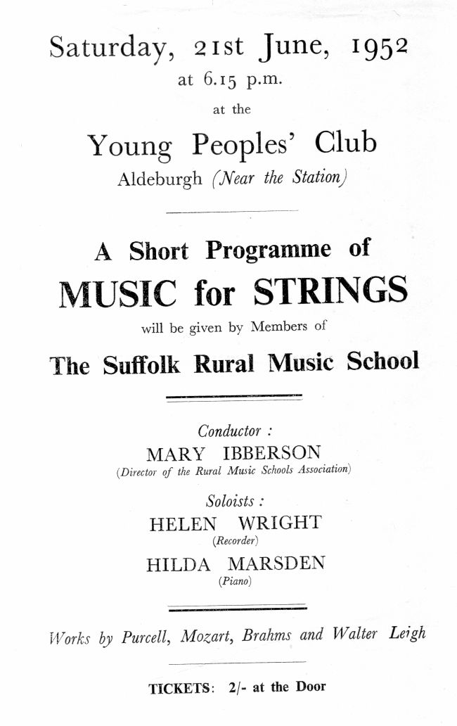 A short programme of music of strings