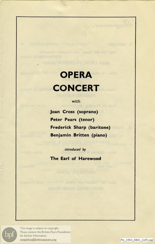 Concert programme:  Opera concert, Devon's Festival of the Arts