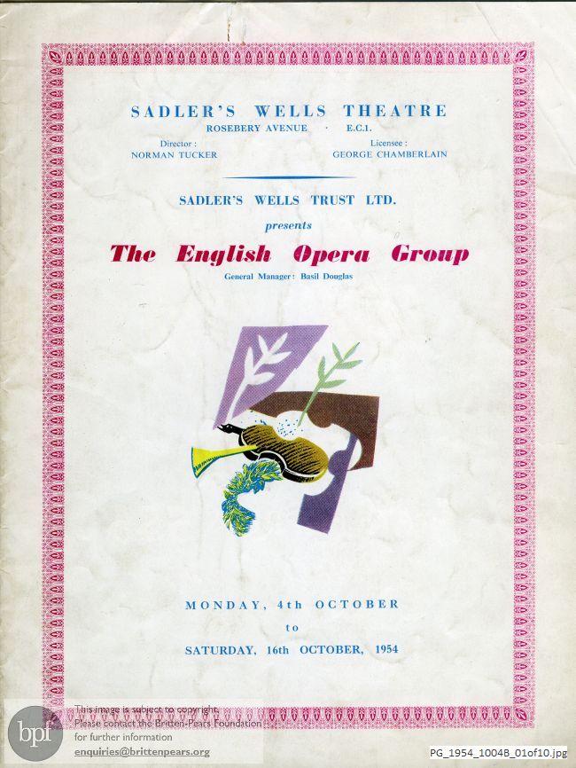 Concert programme:  EOG Sadler's Wells season programme