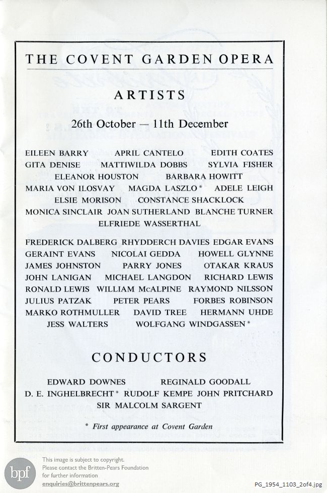 Concert programme: Berg Wozzeck, Royal Opera House