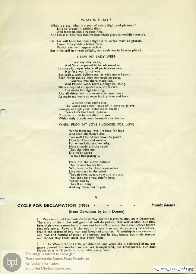 Concert programme:  EOG Wigmore Hall English Song Recital