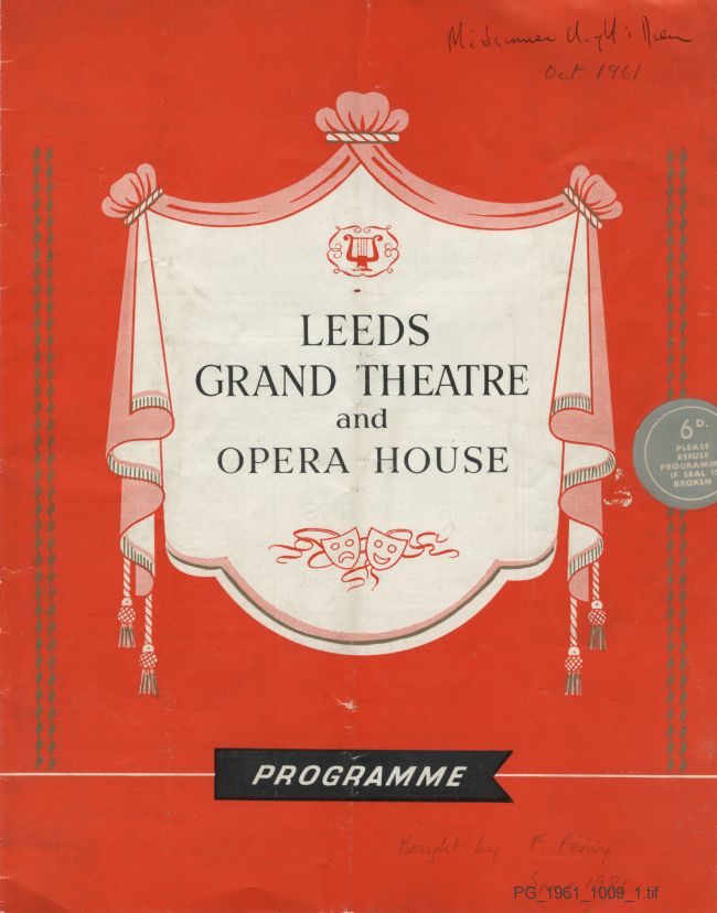 Programme for English Opera Group performance of Britten's A Midsummer Night's Dream in Leeds