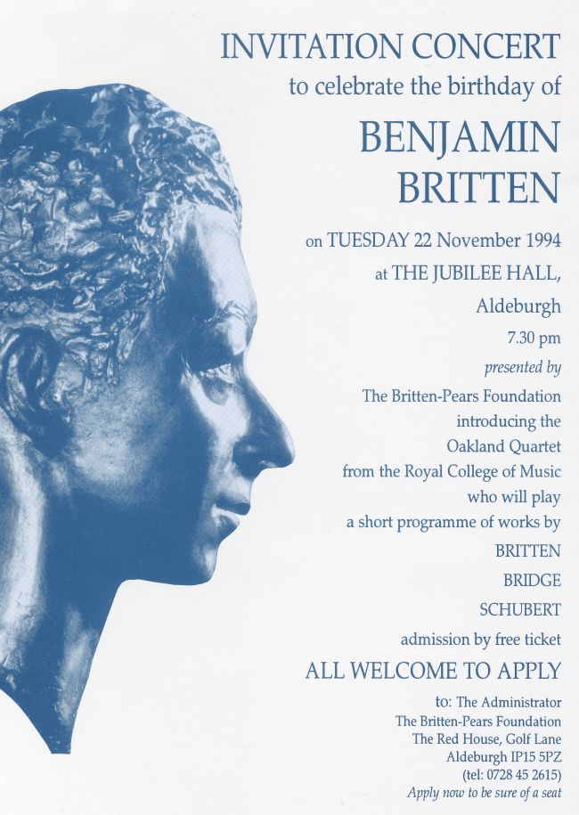 Concert to celebrate the birthday of Benjamin Britten