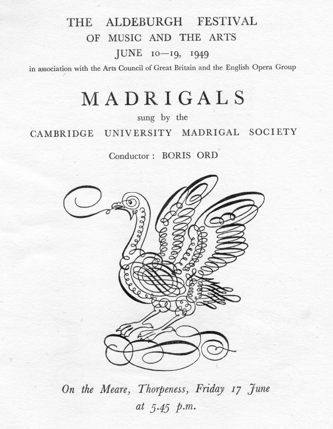 Programme of Madrigals