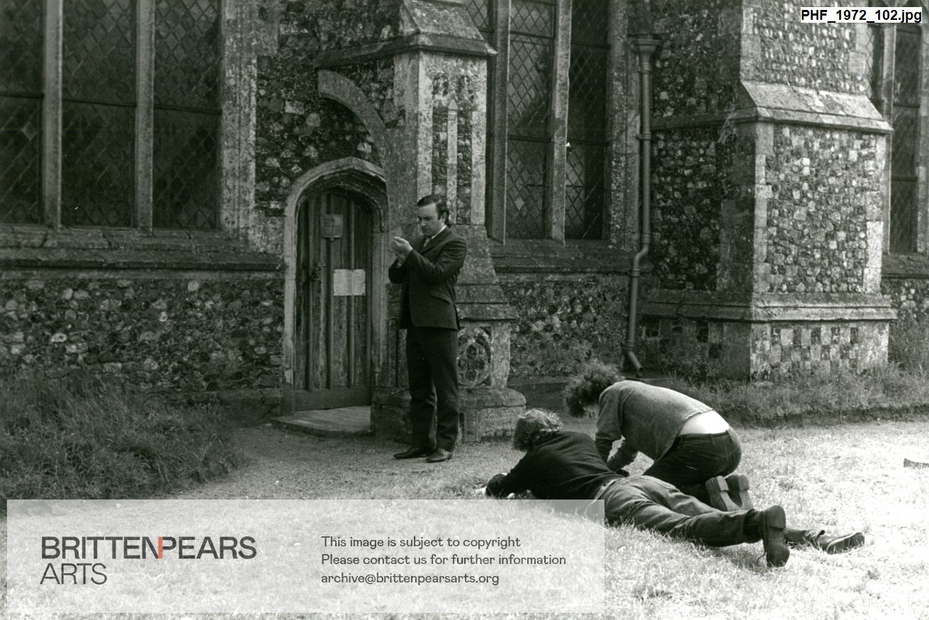Photograph of David Corkhill outside Blythburgh Church
