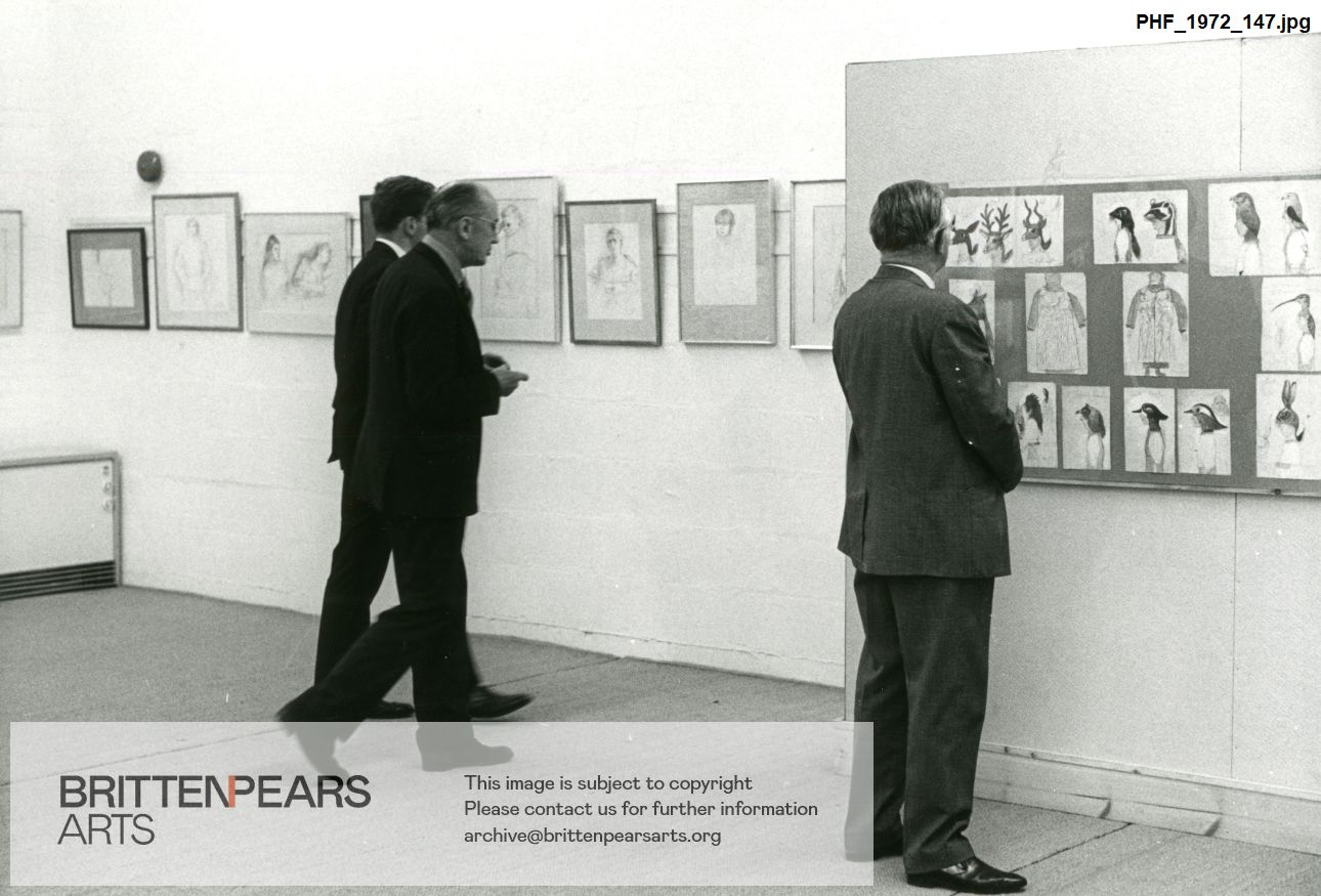 Photograph of a Festival guests at an art exhibition